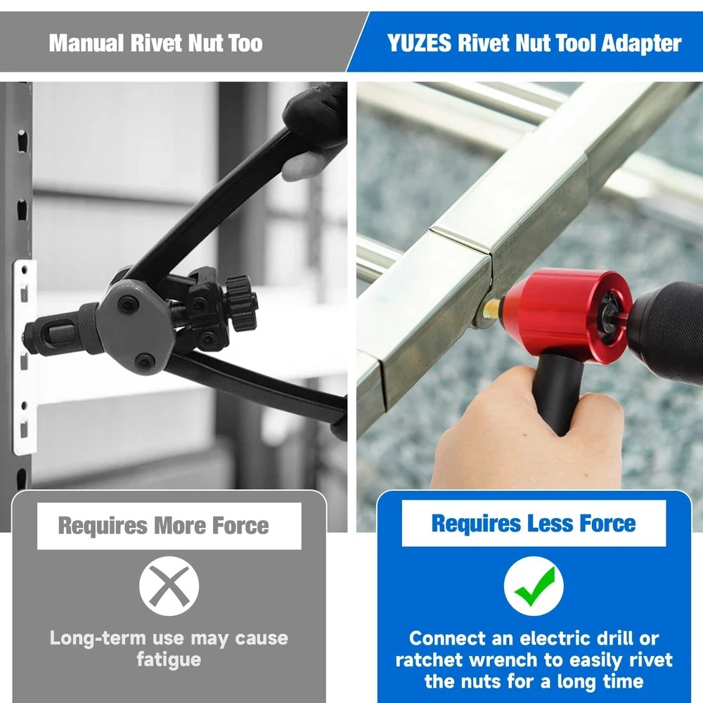 YUZES Rivet Nut Tool Adapter for Cordless Drill Electric- Newly Labor-Saving…