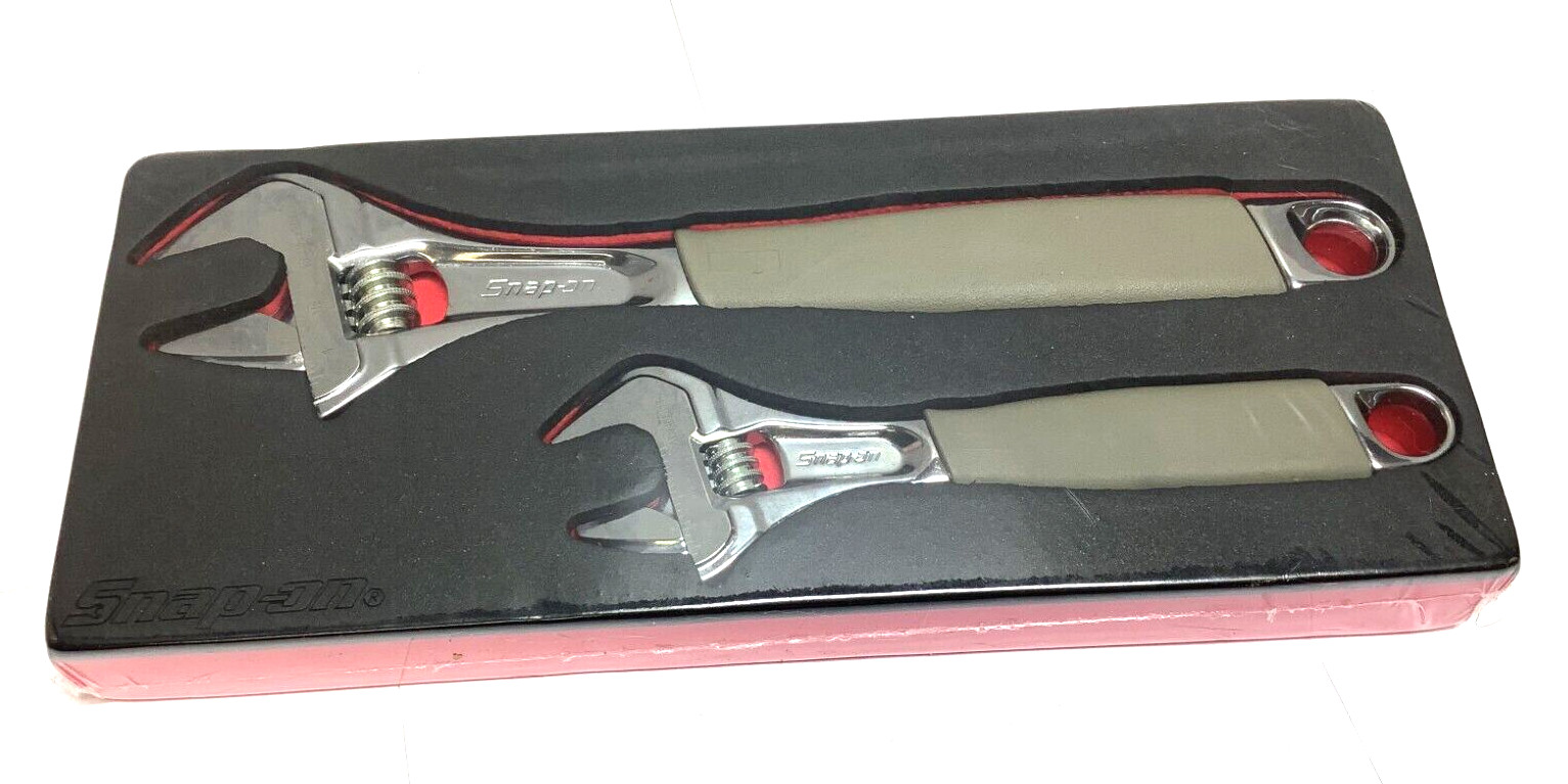 New Snap-on™ 8″ 12″ Flank Drive Plus Adjustable Wrench Set Open End FADH702ATK2F