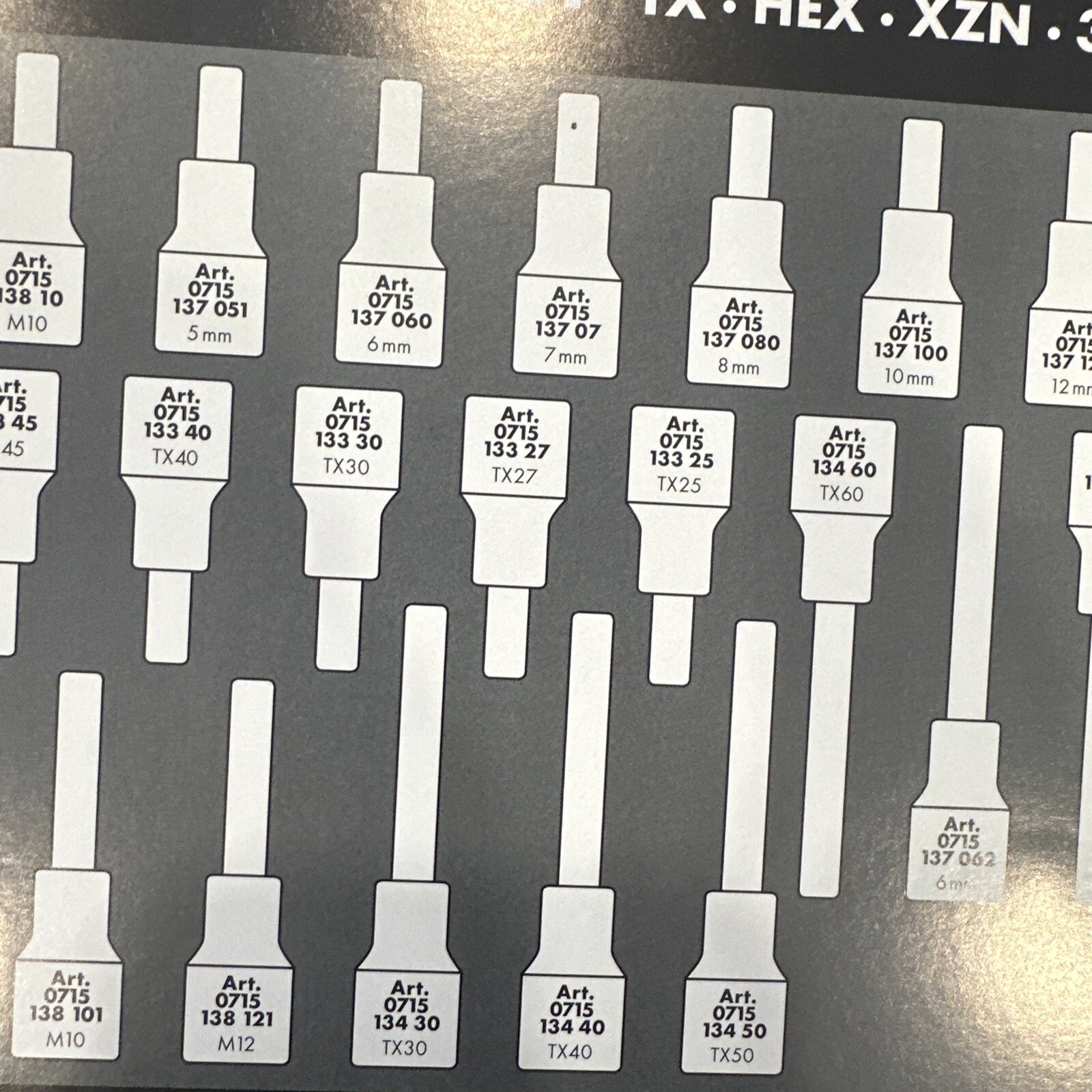 Wurth ZEBRA 1/2 Inch Torx, Multi-Point (12-Pt), & Allen Socket Set 31 Pc W/ Case
