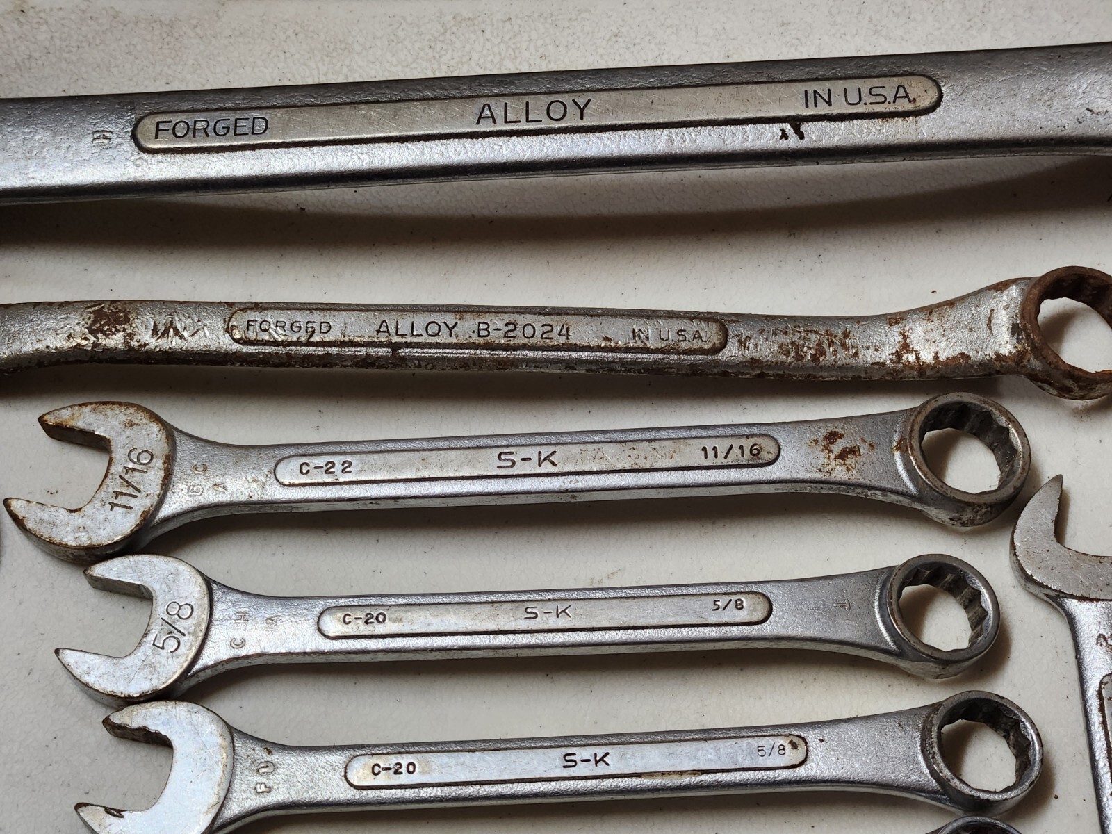SK S-K Lectrolite 1 1/16″ 11/16″ 5/8″ 9/16″ 1/2″ 7/8″ 13/16″ 10 Wrenches Lot USA