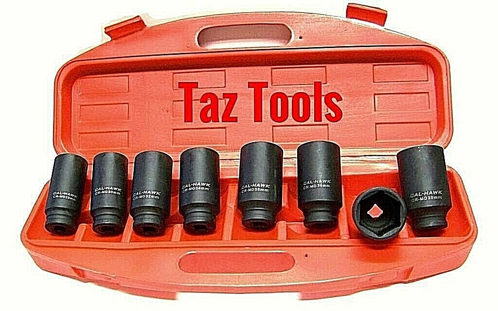 8pc 1/2″ Dr Deep Impact Wrench Socket Set Metric Front and Back Wheel Drive Axle