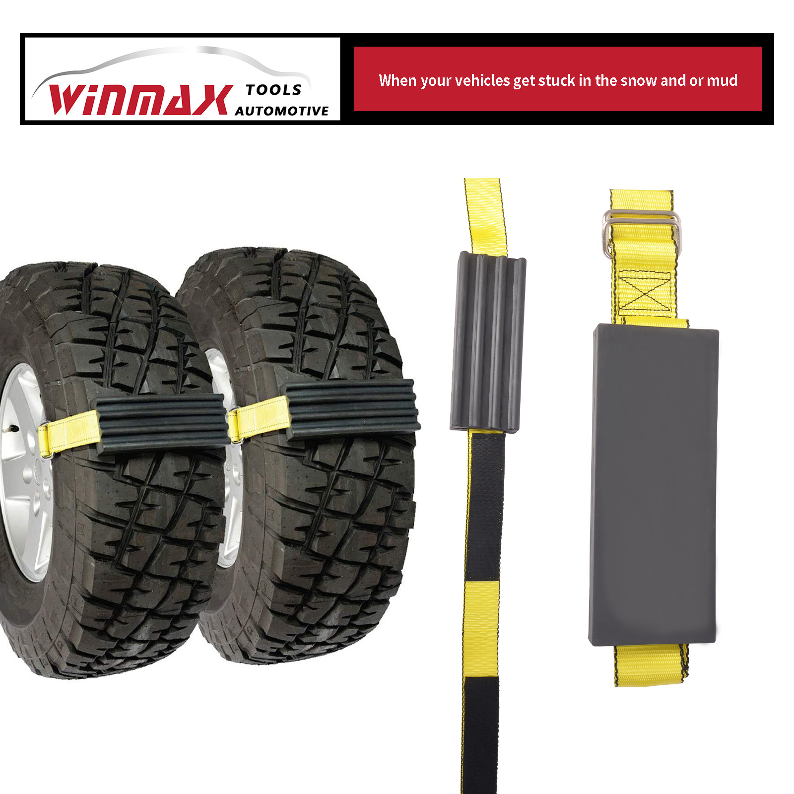 Mud and Sand Tire Traction Chain Straps Device Trucks and Large SUV 2pc