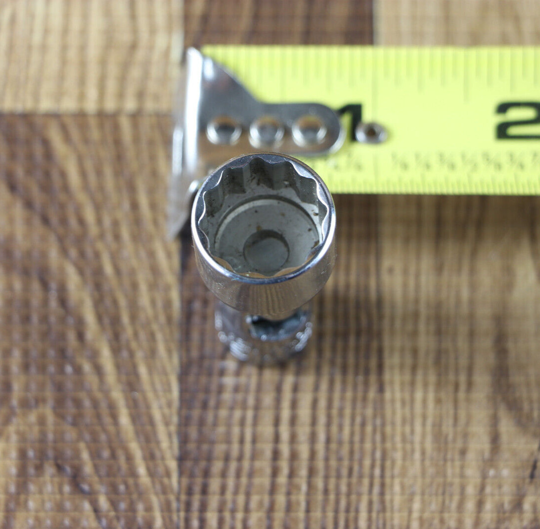 Snap-On 1/4″ Dr 12 Pt SAE 9/16″ Flank Drive Shallow Universal Socket TMU181A USA