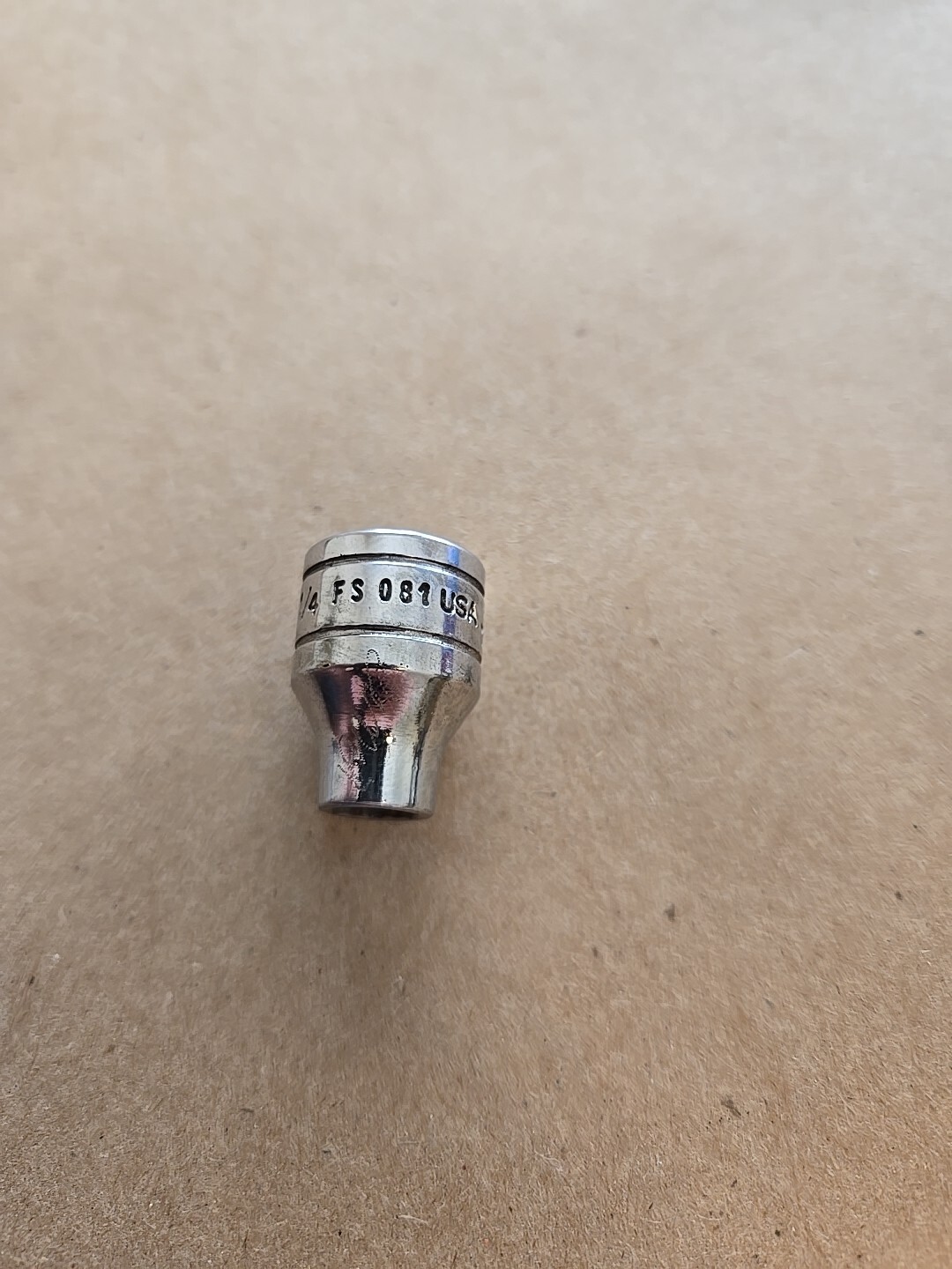 Snap On 3/8″ Drive 1/4″ 6PT SAE Shallow Chrome Socket USA FS081