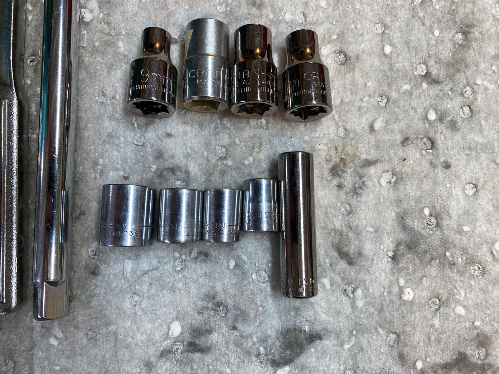 Craftsman Socket Lot 50+ Pcs SAE Metric Sizes 3/8 And 1/2 Drive Made In USA
