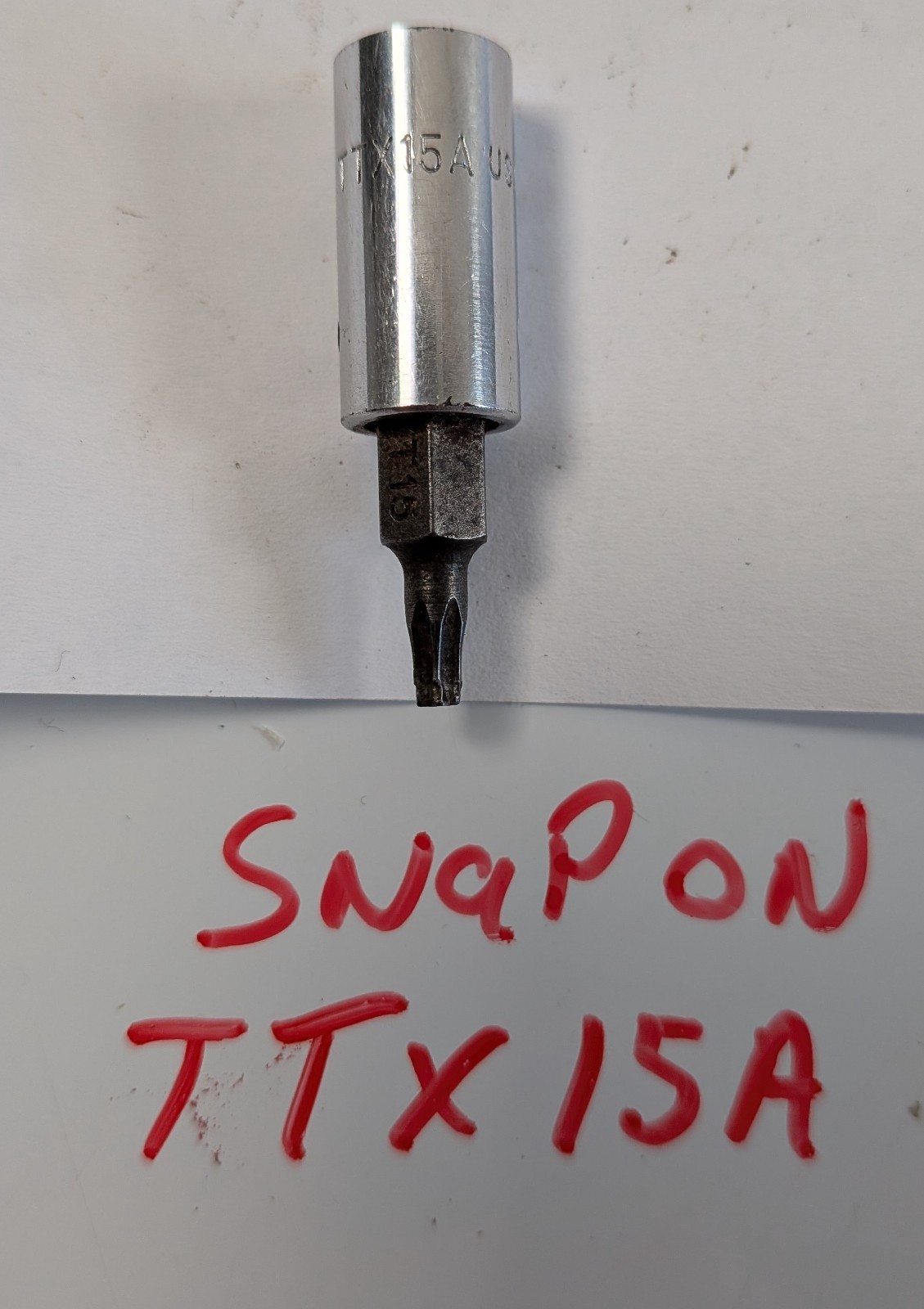 Snap-on TTX15A T15 Torx Bit Socket 1/4 Drive (Has Wear to Tip) w8A4