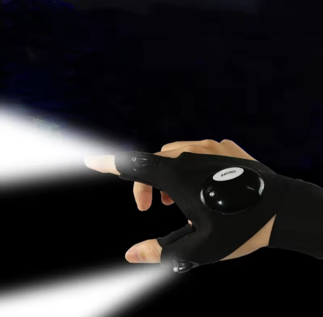1 Pair LED Flashlight Gloves for Outdoor Fishing Camping Hiking Gloves Men Women