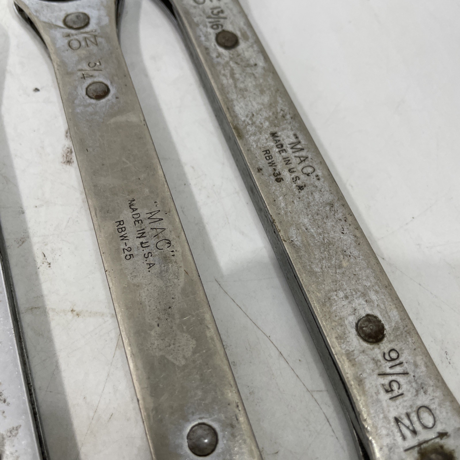 MAC TOOLS -Ratcheting 12pt Box Wrenches (RBW-25 35 & RW 16/18 RW 20/22) Total 4