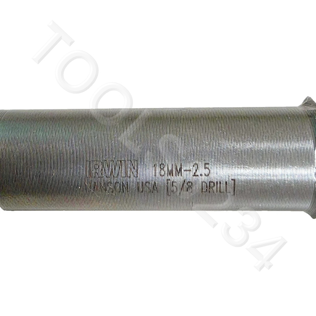 M18 X 2.5 Plug Tap Metric Irwin 1761 ZR 18MM Carbon Steel 4FL 2.50 RH