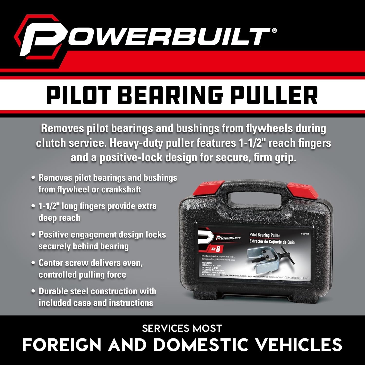 Pilot Bearing Puller Tool Set Heavy Duty 1.5″ Deep Alloy Steel Clutch Repair