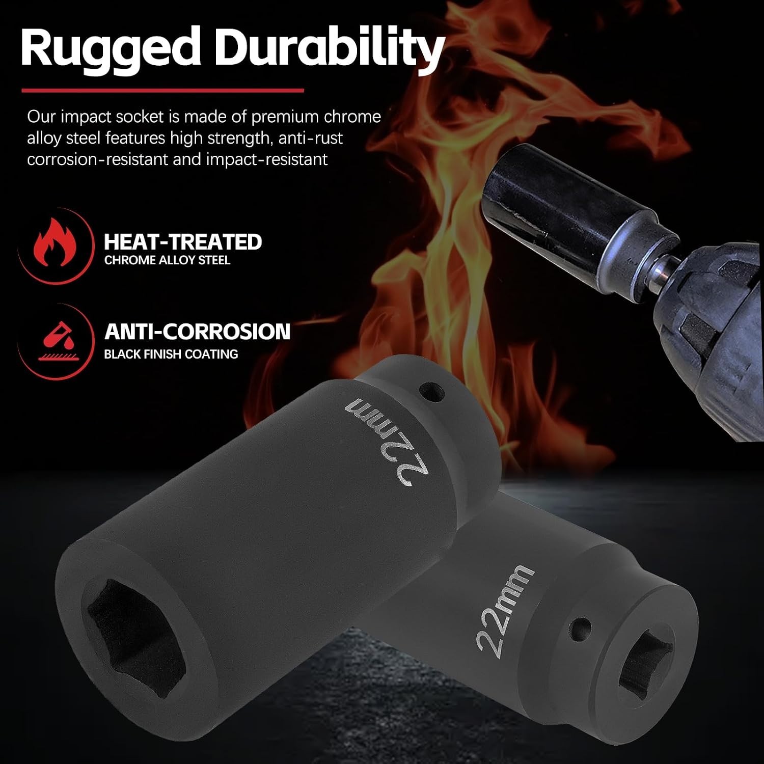 Professional 22mm Harmonic Balancer Socket for Auto Enthusiasts & Mechanics