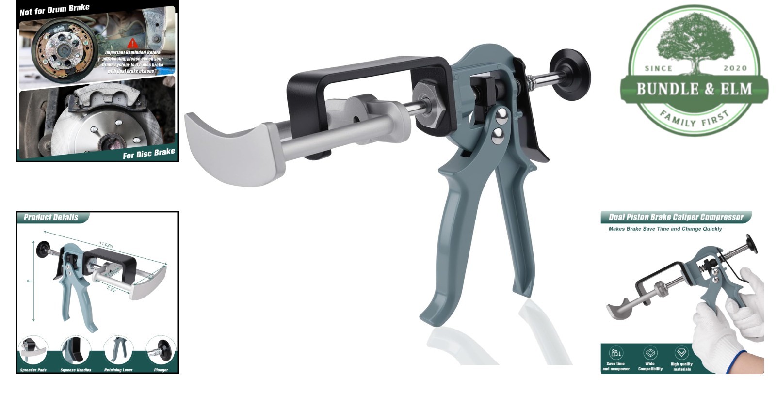 Dual Piston Brake Caliper Compressor Heavy Duty Automotive Brake Tool