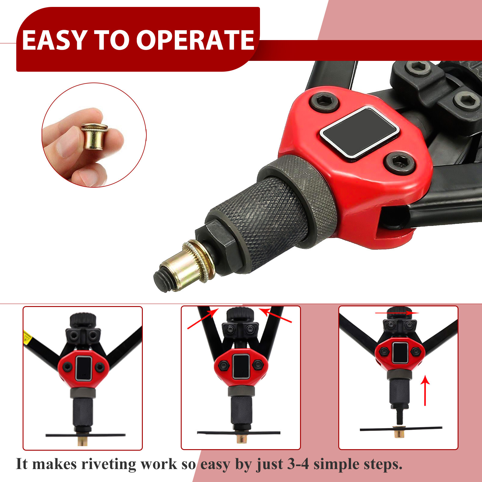 1510pcs Rivet Gun Kit Rivnut Thread Setting Tool Nut Setter NutSert Metric SAE