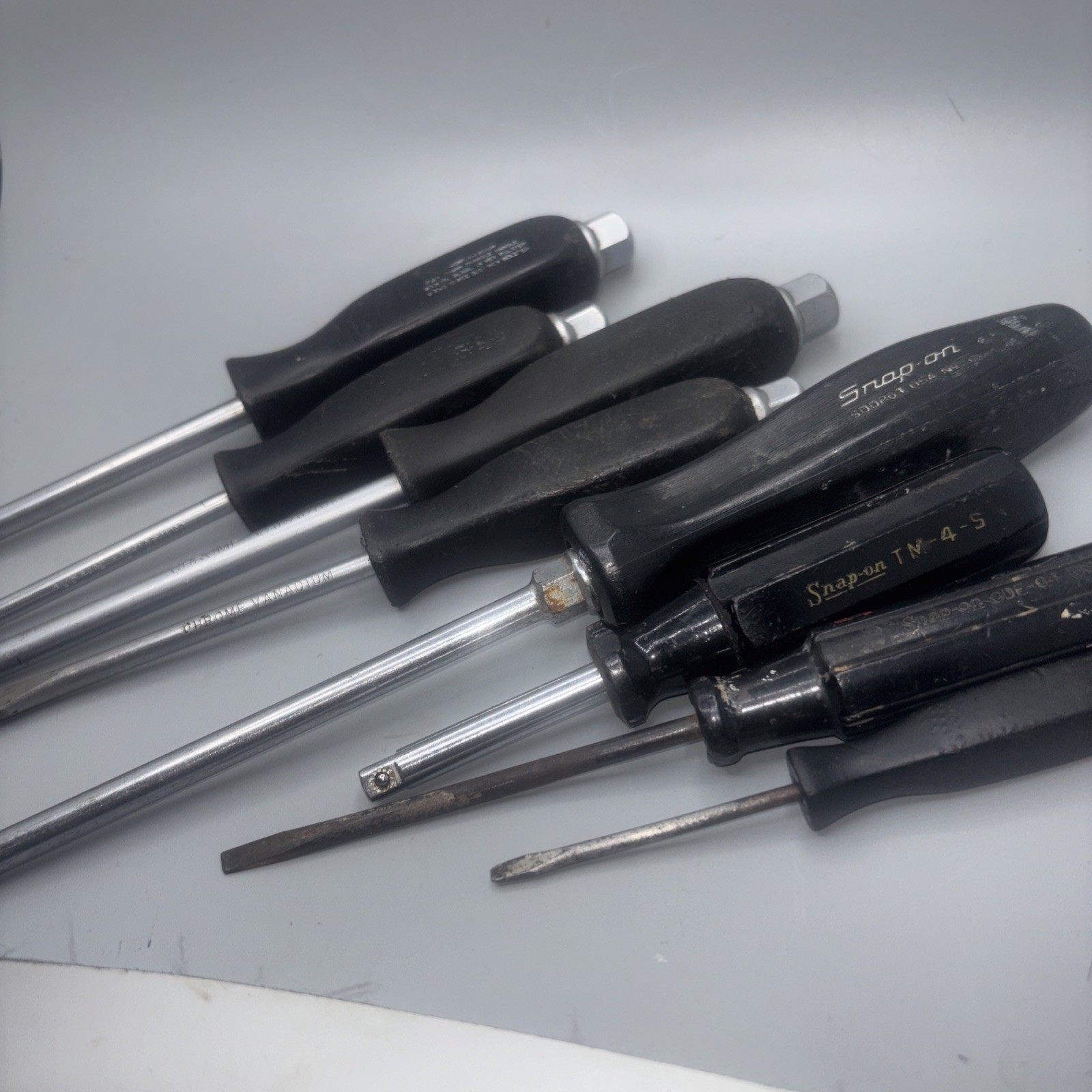 Vintage Snap-On & Chrome-Vanadium Screw & Socket Driver Lot Of 8, 4 Of Each Rare