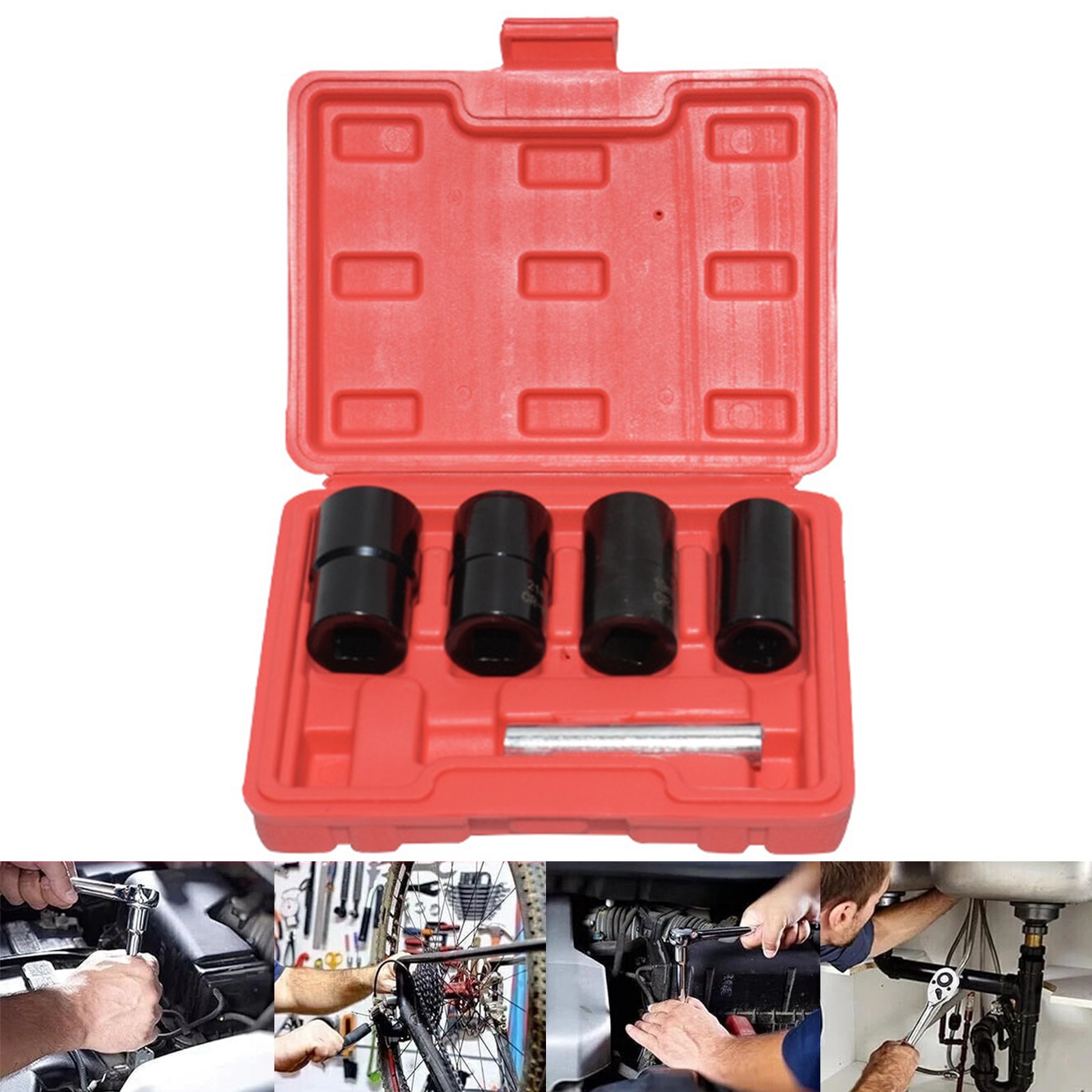 5pc Wheel Lock Removal Kit, Locking Lug Nut Removal Tool – 17MM,19MM, 21MM, 22MM