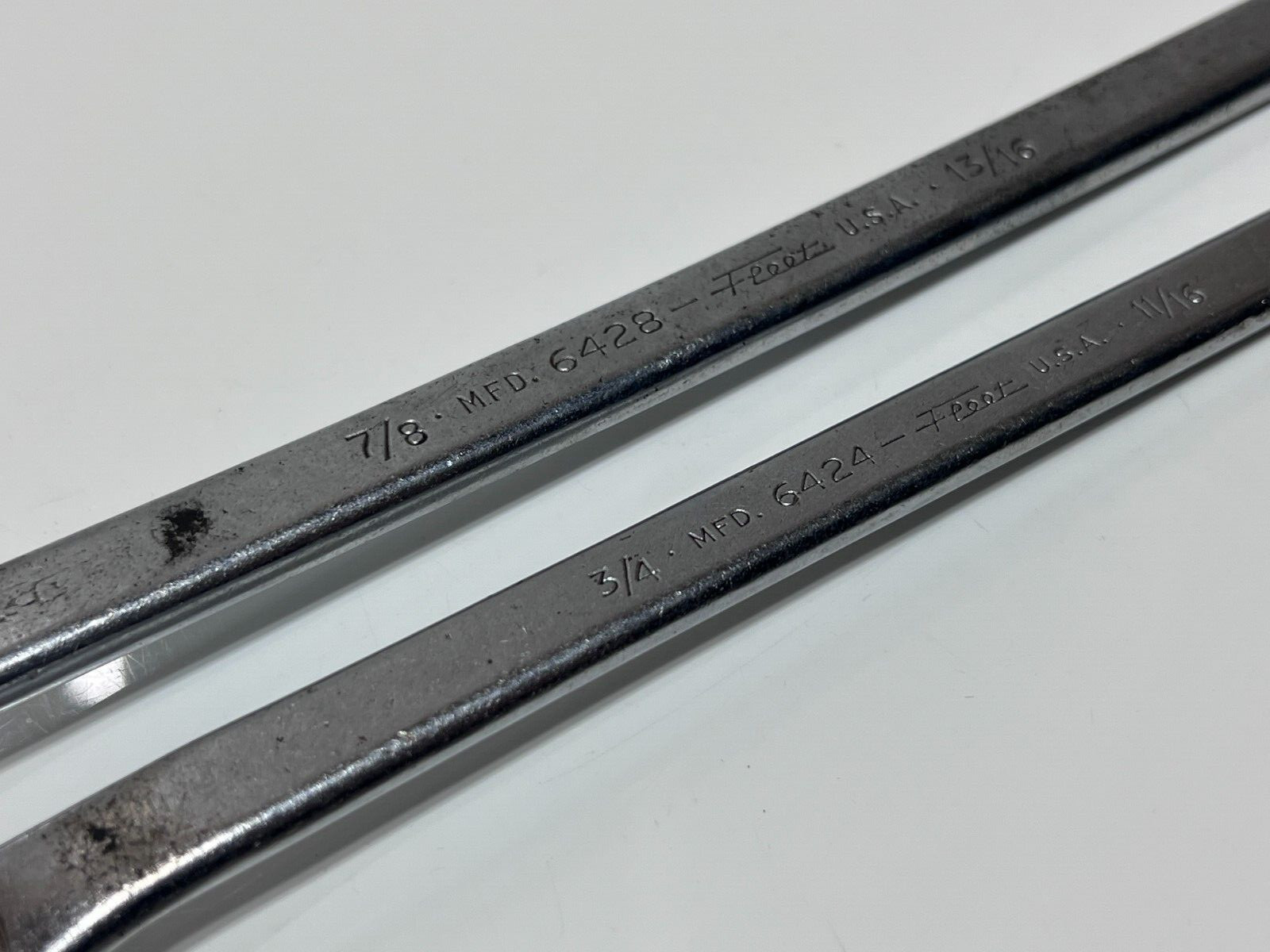 Fleet Tools USA 2pc SAE Offset Box Wrench Pair Set – 6428 & 6424 – 12 Point