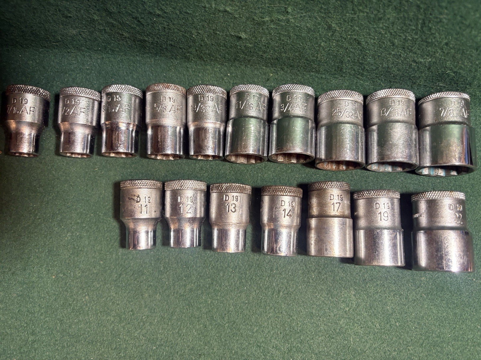 Vintage Gedore D19 TMAX Metric & Imperial 1/2 Drive Socket Set Germany Complete