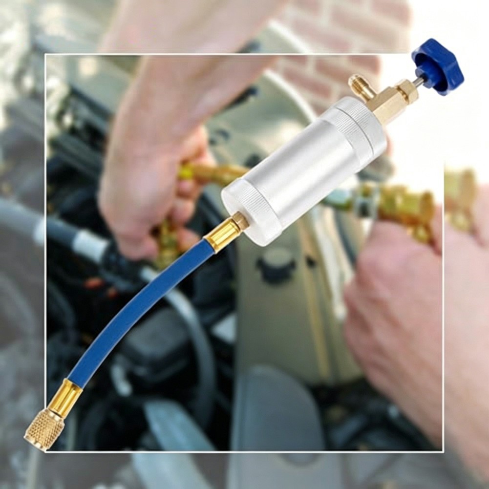 R12 AC Oil Dye Injector Tool for R134a R22 Systems for 2 oz Aluminum Alloy