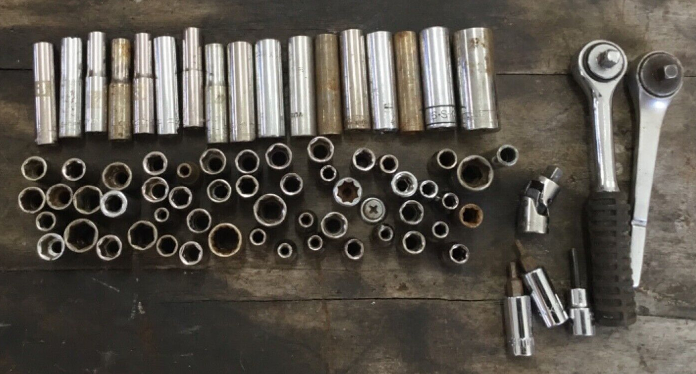 220 Craftsman Sockets & 70 Husky Various Total 290 1/4″ 3/8″ 1/2″ Mixed Drives