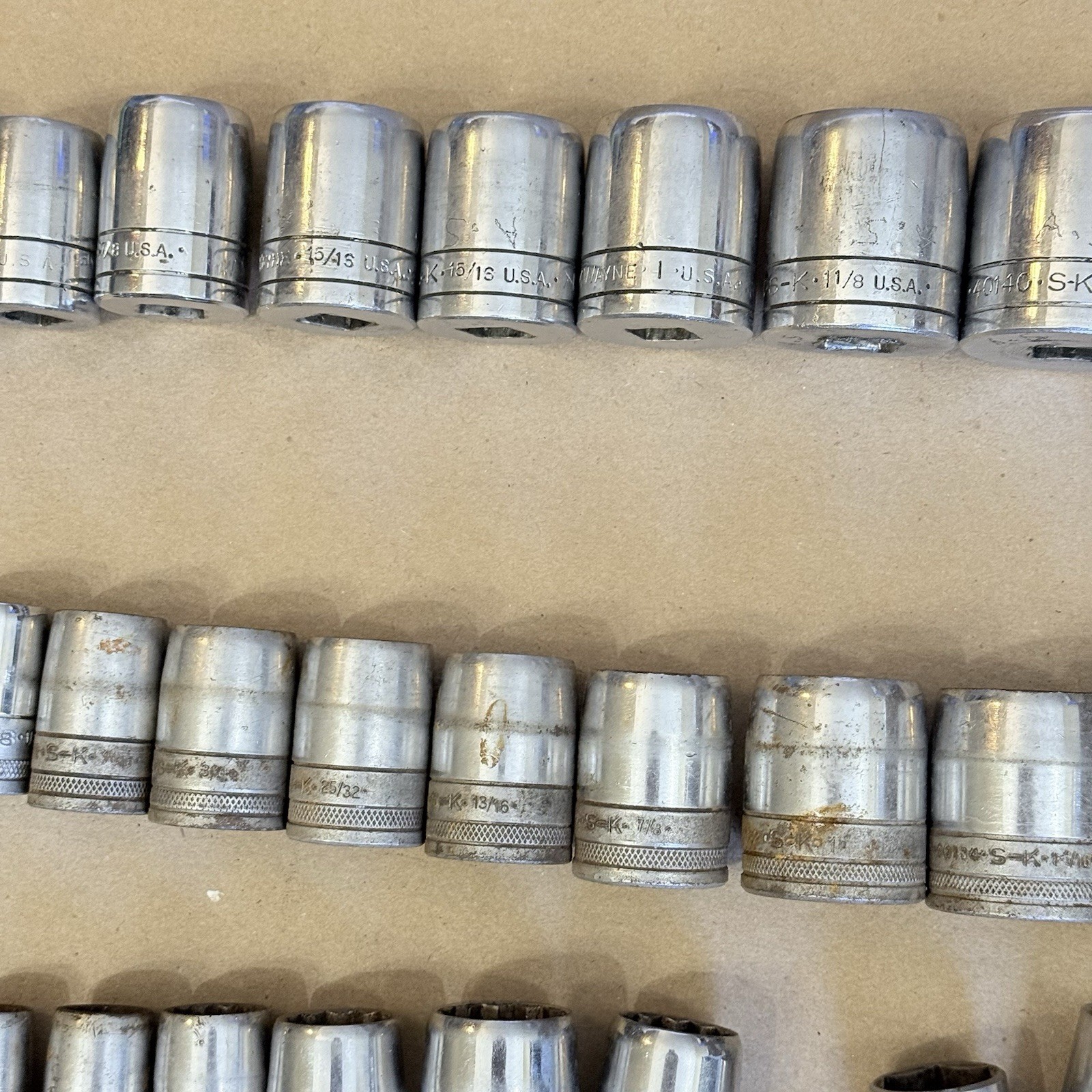 Vintage SK Tools 1/2″ Drive SAE Socket Sets 7/16″ to 1-1/4″ USA Made