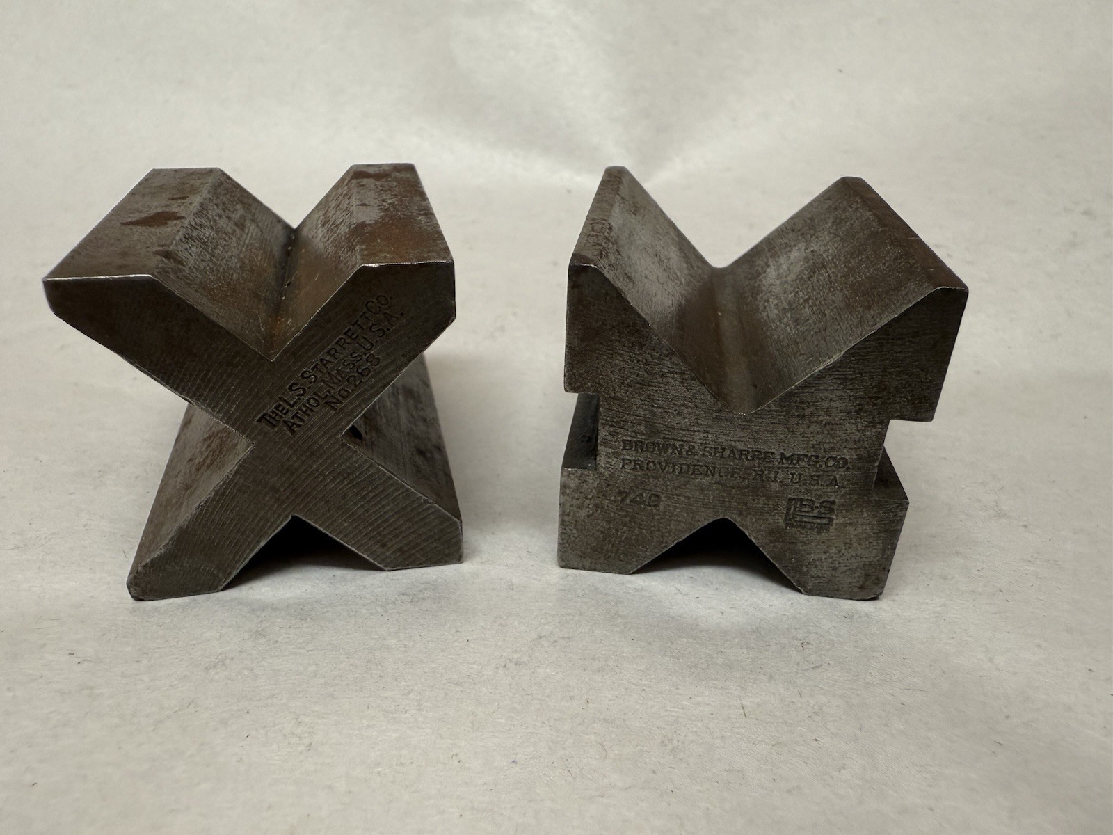 USA Starrett No. 268 and Brown & Sharpe No. 749 Machinist V Block Jigs