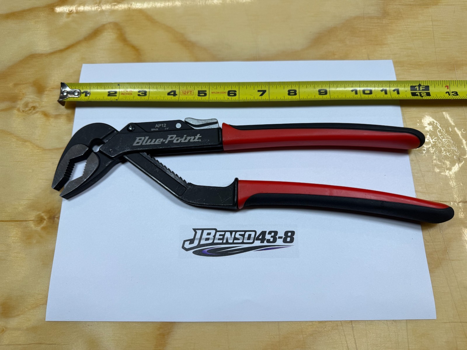 Blue-Point Tools NEW Soft Grip 12″ Thumb Release Adjustable Joint Pliers AP12