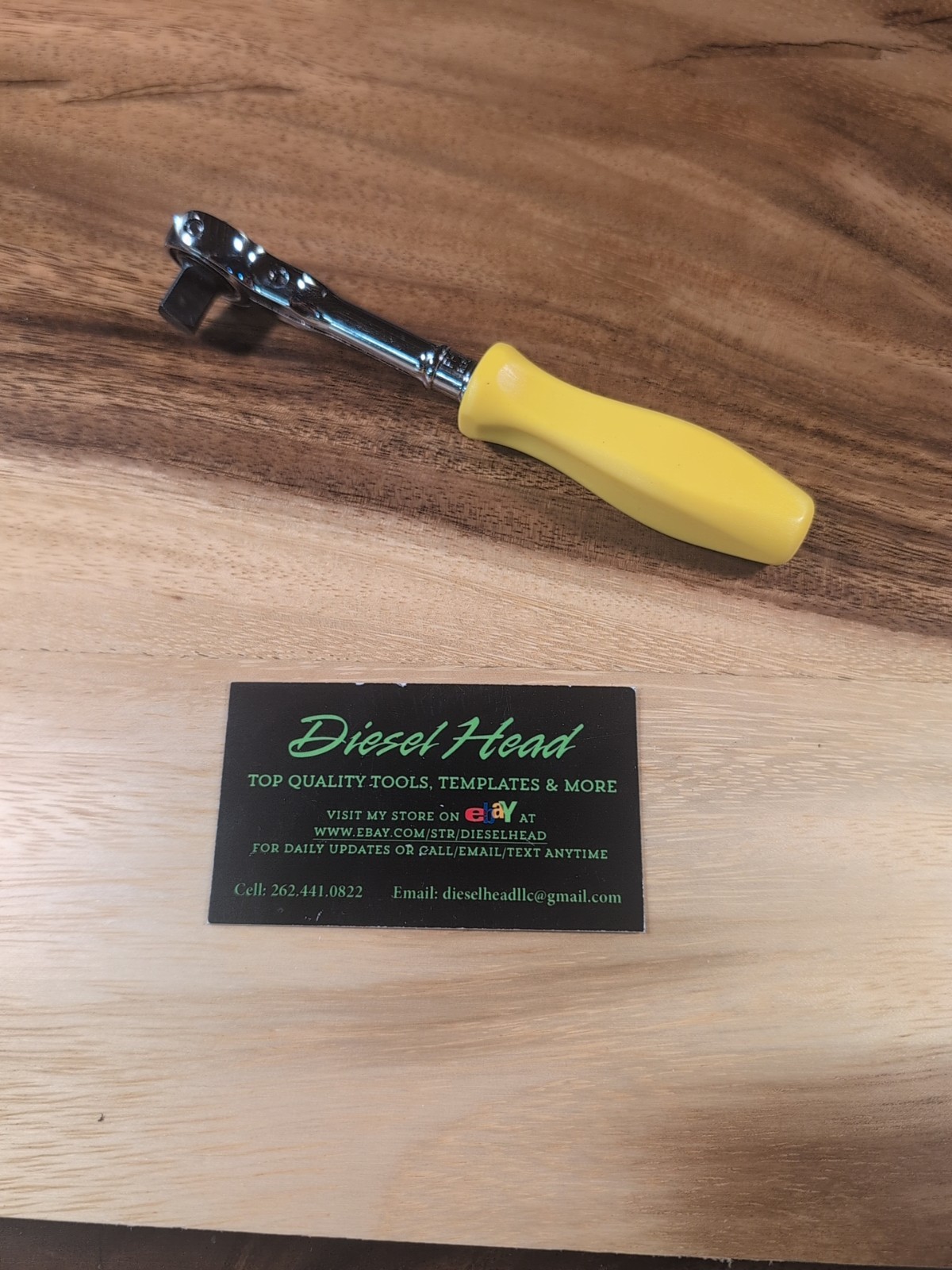 *NEW* Snap On FHCNFD72 3/8″ Dr BANANA YELLOW Hard Grip 180° Round Head Ratchet