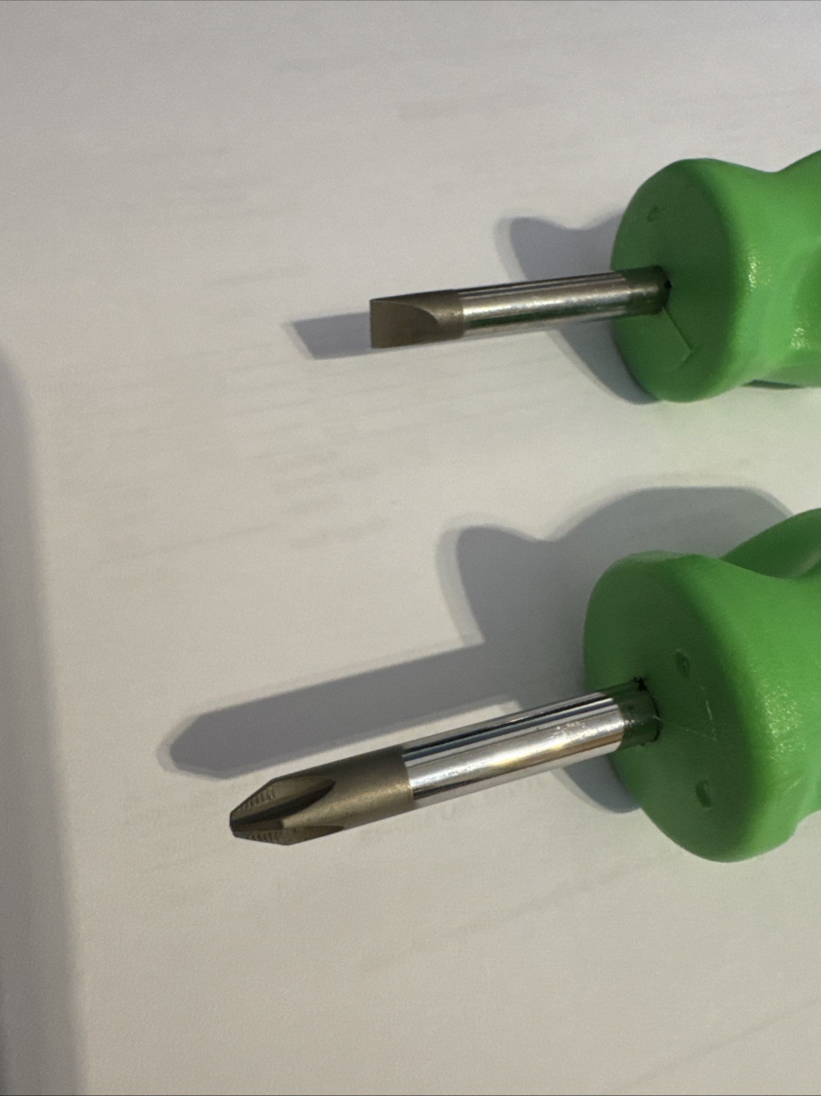Snap On Stubby Screwdrivers Phillips And Flat In Green NEW