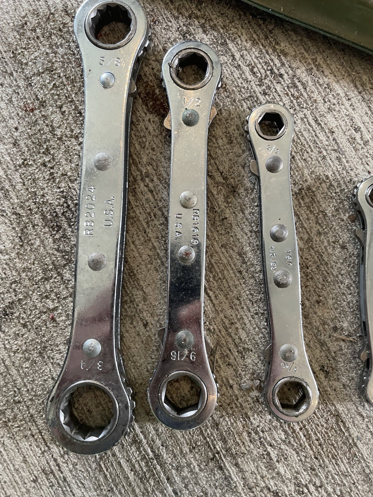 SK 4 Piece Double Box End Ratcheting Wrench Set