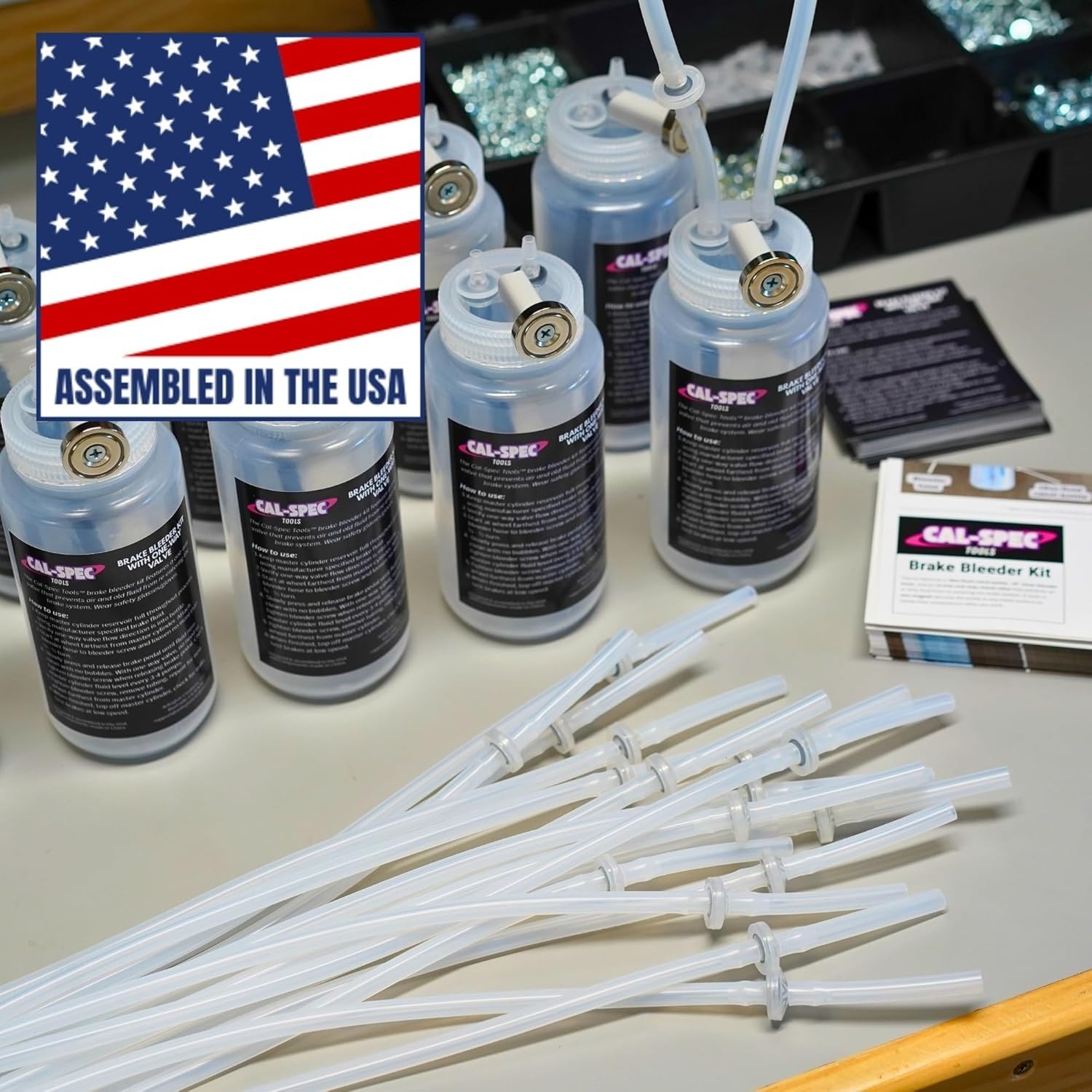 USA Assembled 16oz Catch Bottle with Magnet Mount – Ultimate Brake Bleeding Tool