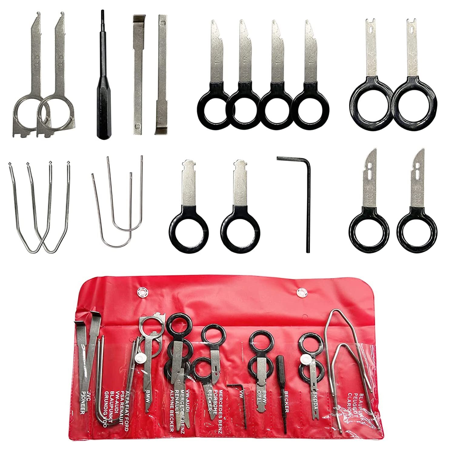 AFA Tooling Radio Removal Tool Kit | Works for Ford Audi. VW Mercedes and Mor…