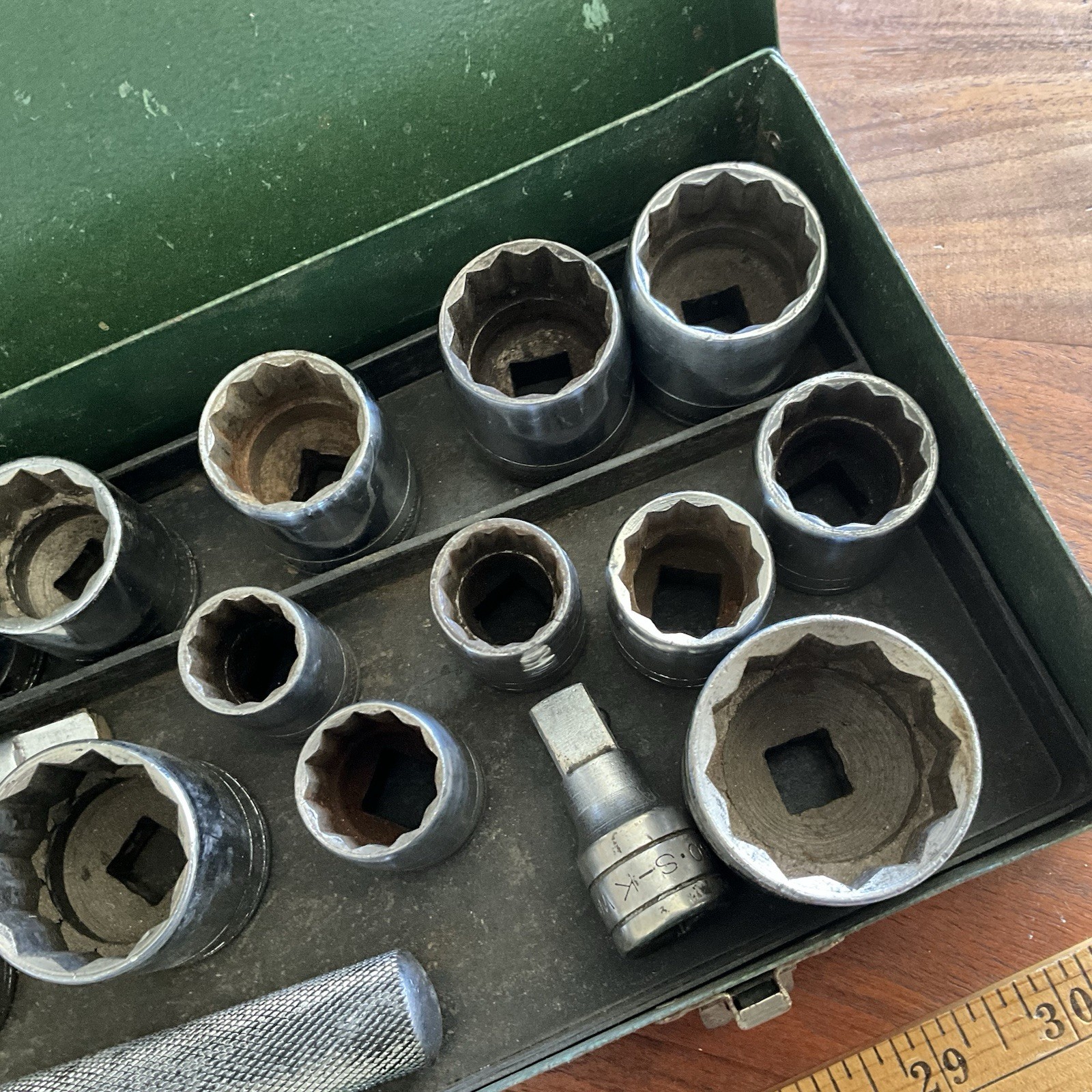 S-K Tools USA 1/2” Drive 29 PC Metric & SAE Socket Set W Metal Case