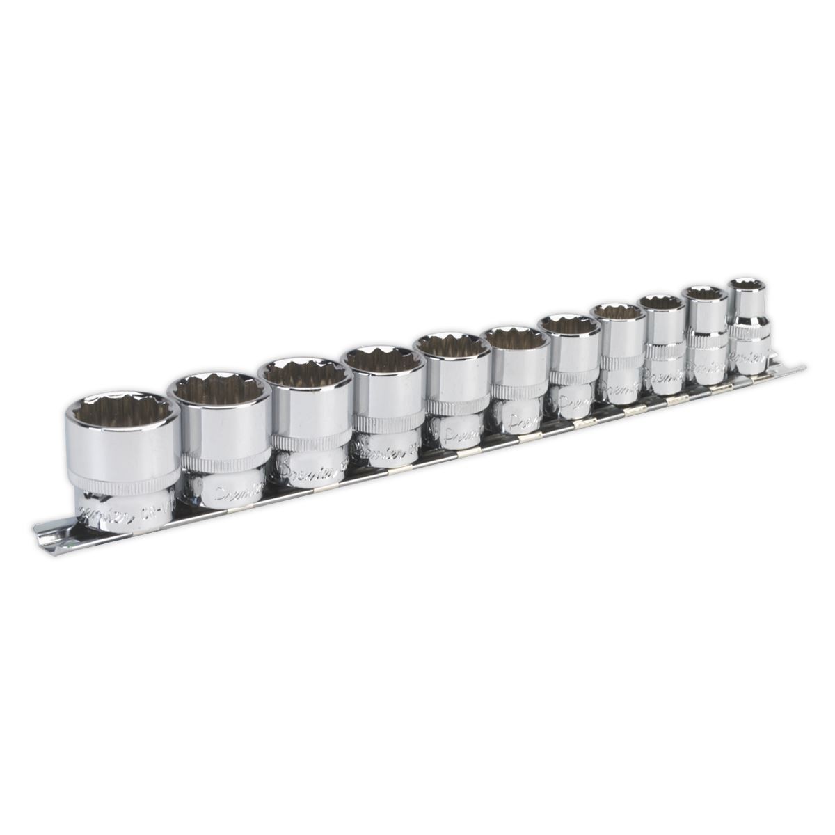 Sealey Socket Set 11pc 3/8″Sq Drive 12pt WallDrive® Imperial Premier