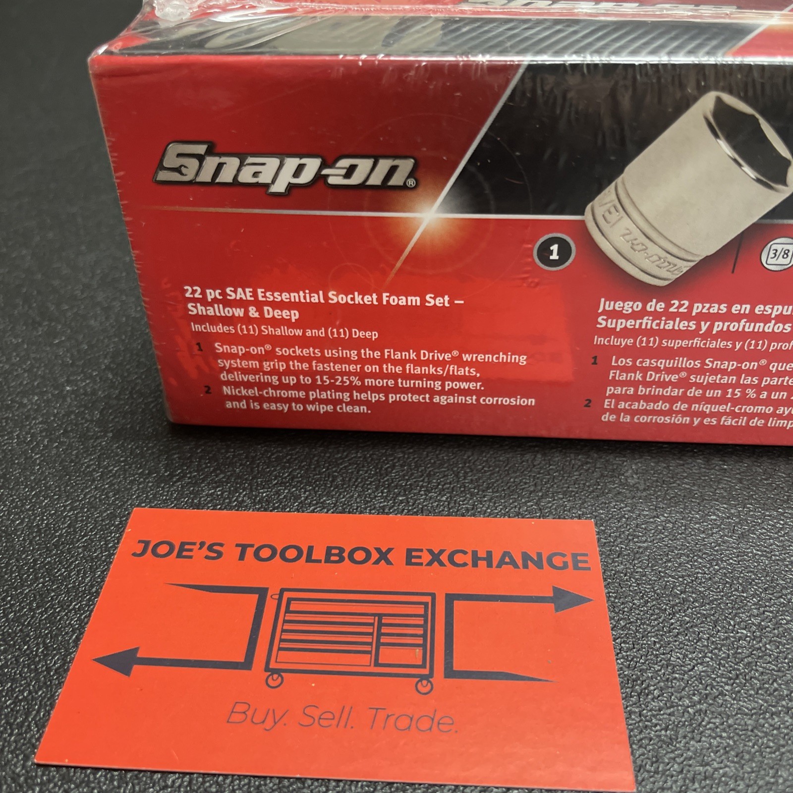 Snap-on Tools 222SFFSFDT 22pc 3/8″dr 1/4-7/8″ Shallow/Deep Socket Foam Set