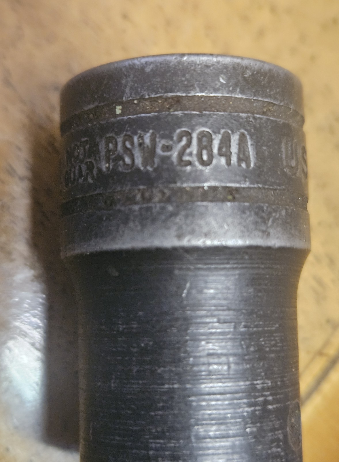 VTG 1966 Snap-on 1/2″ drive Black 7/16″ Flat Screwdriver Bit Socket PSW284A EC!