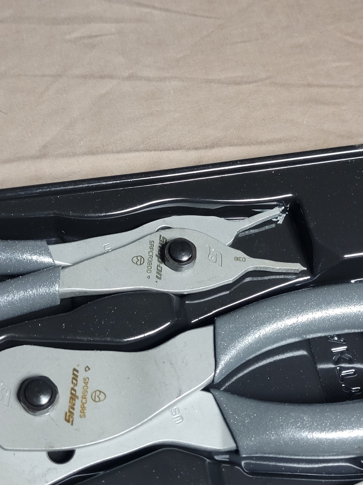 Snap-On 7 Piece Snap Ring Plier Set Grey Soft Grip Handle Set SEE DESCRIPTION