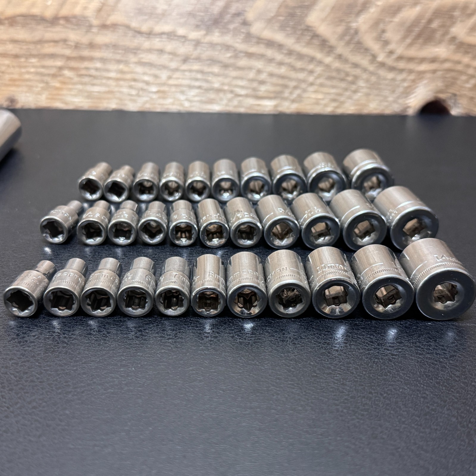 Craftsman S-AC 1/4 Drive Metric & SAE Socket Set STD Deep w/ Ratchet 44807 —65pc