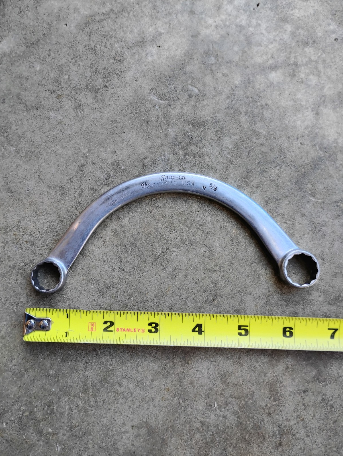 Snap On CX1820 – 9/16″ X 5/8″ 12 Point Half Moon Obstruction Wrench USA