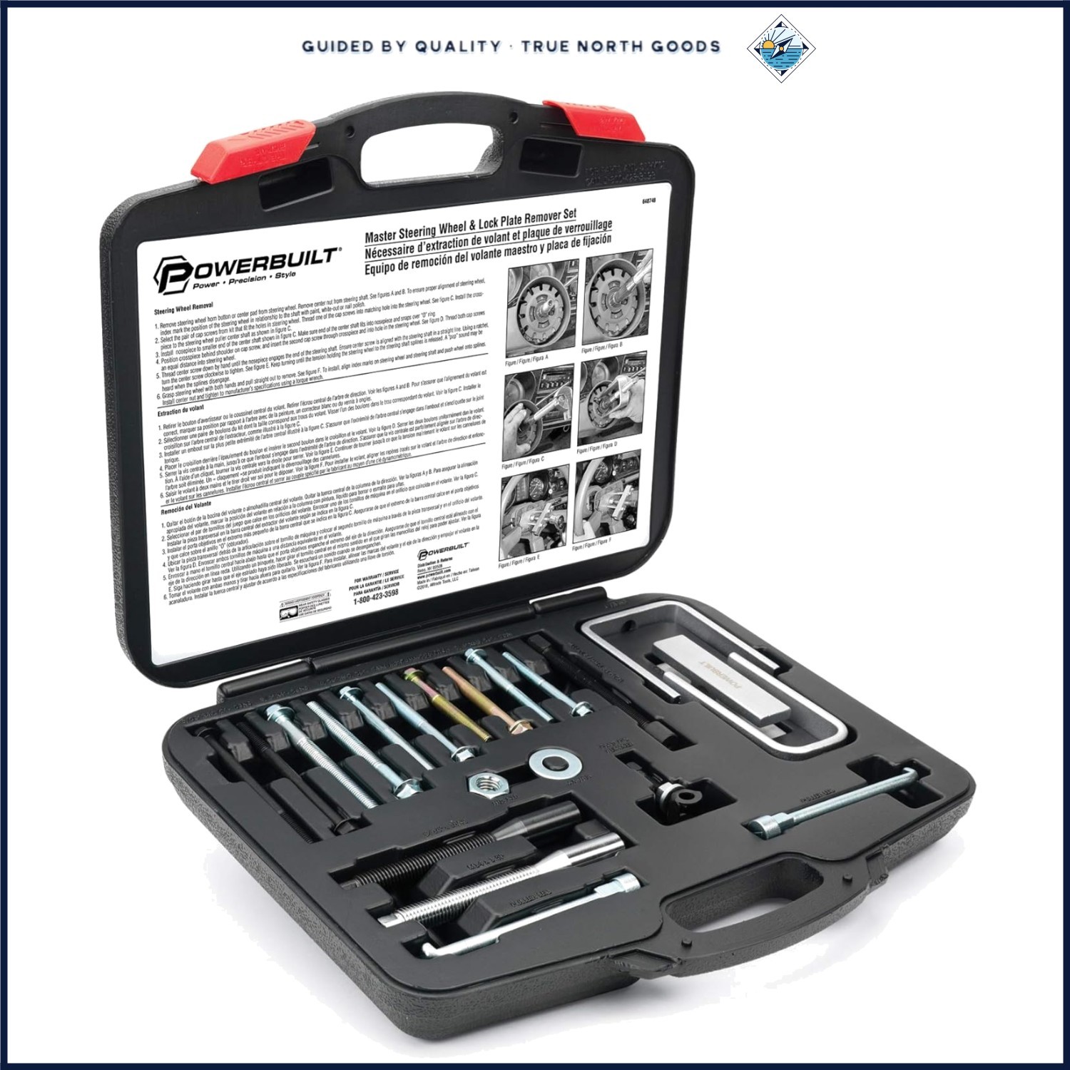 Professional Grade Steering Wheel Puller Kit with Usage Photos and Instructions