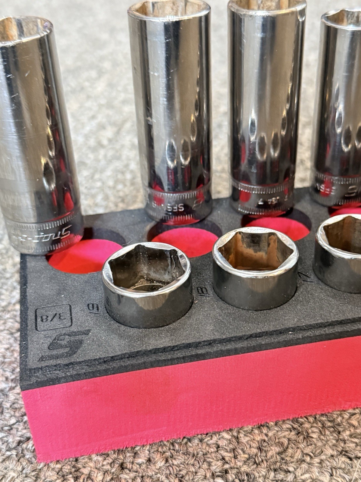 SNAP ON SFSM 19mm-8mm DEEP 19mm-7mm SHALLOW 24pc 3/8″ SOCKET SET