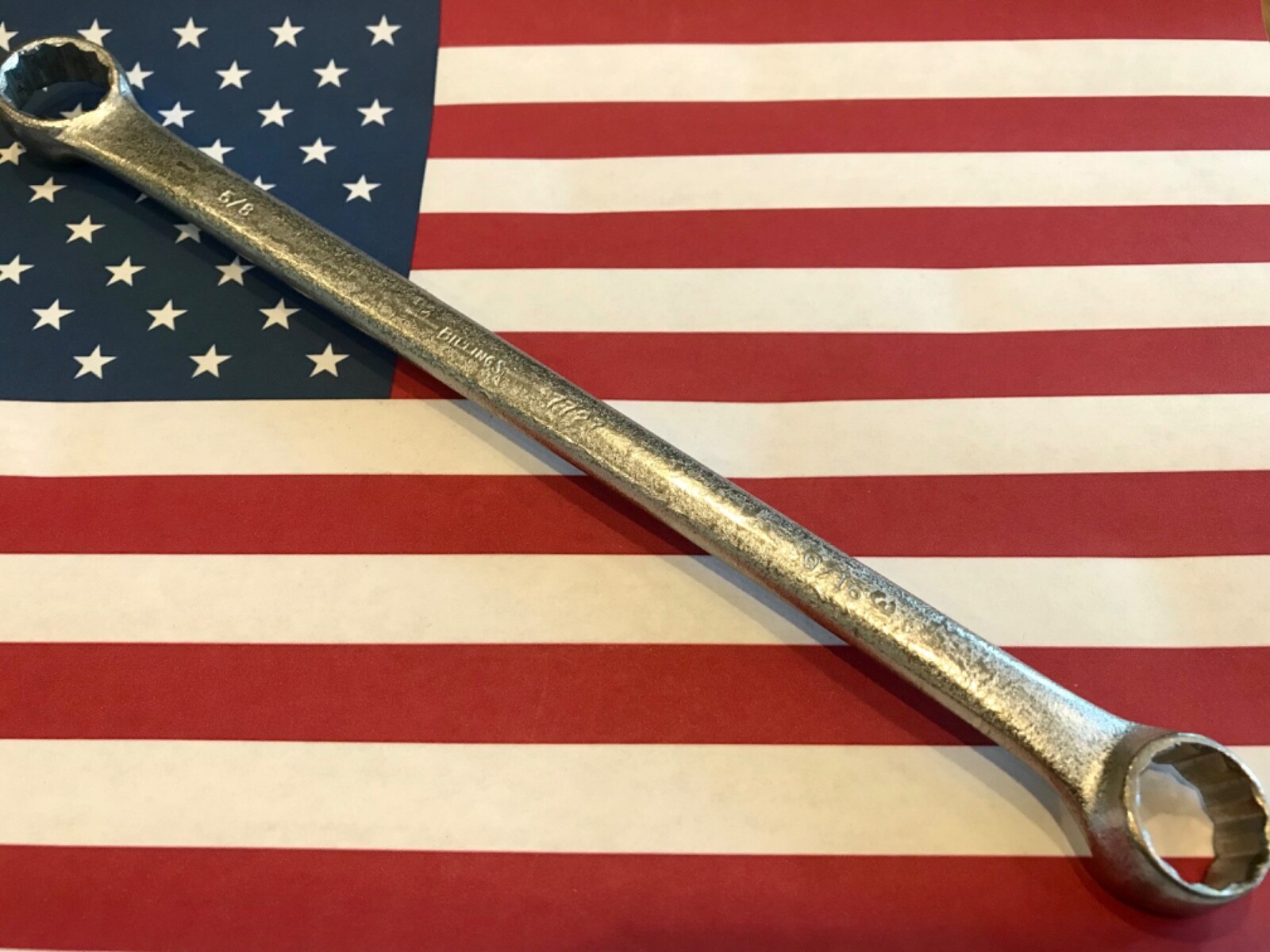 Vintage Billings Tools 7727 – 5/8″ x 9/16″ Double Box Wrench Vitalloy USA 🇺🇸
