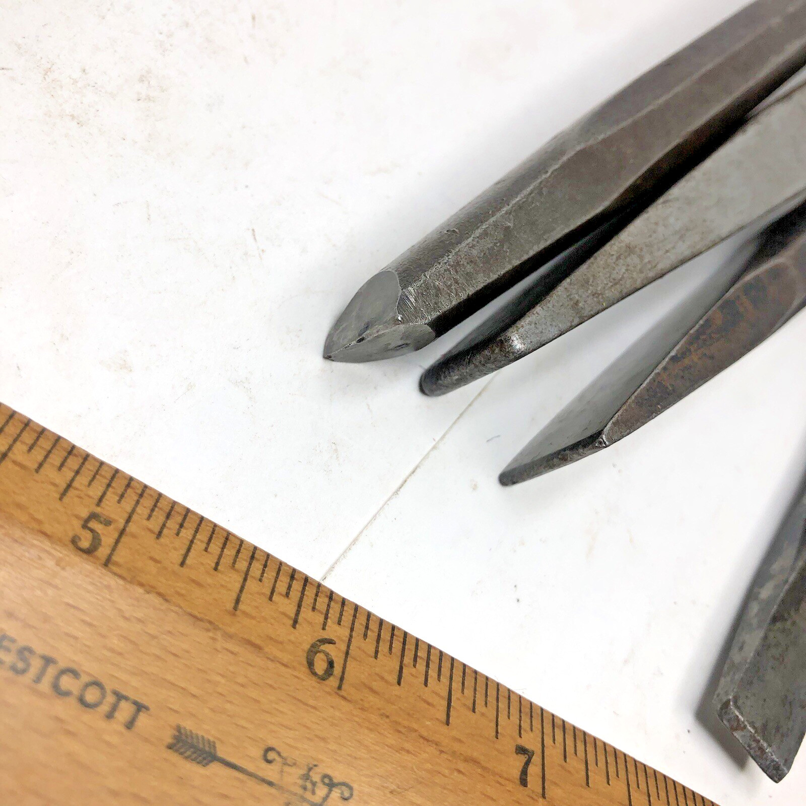 (5) Mix Lot of Craftsman-Williams-Bonney-Proto-Mac Tools Cold Chisel Chisels Set