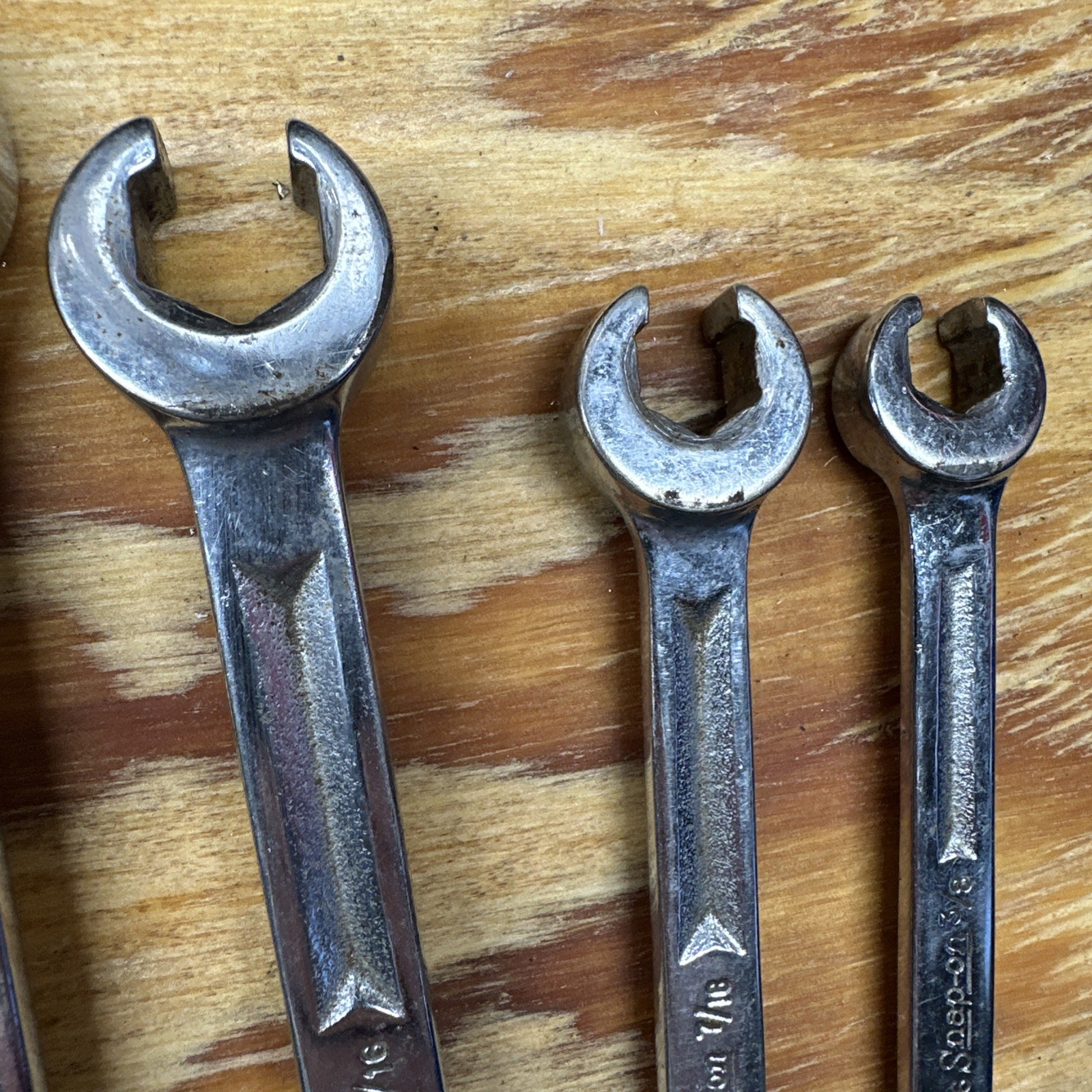 SNAP-ON RXH 4 PC SAE 6 POINT FLARE NUT LINE WRENCH 3/8″ – 11/16″ USA !!