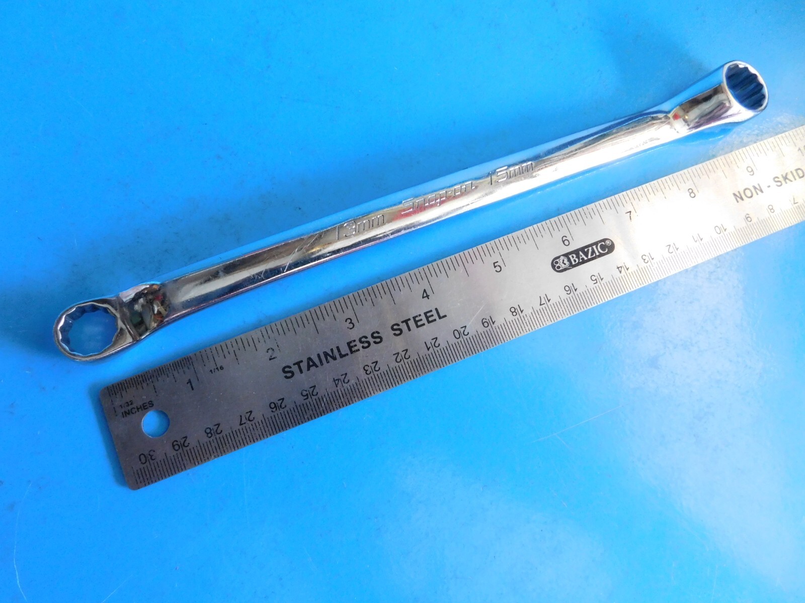 USED, SNAP ON TOOLS » 13 MM X 15 MM » OFFSET BOX END WRENCH, PART #XBM1314A