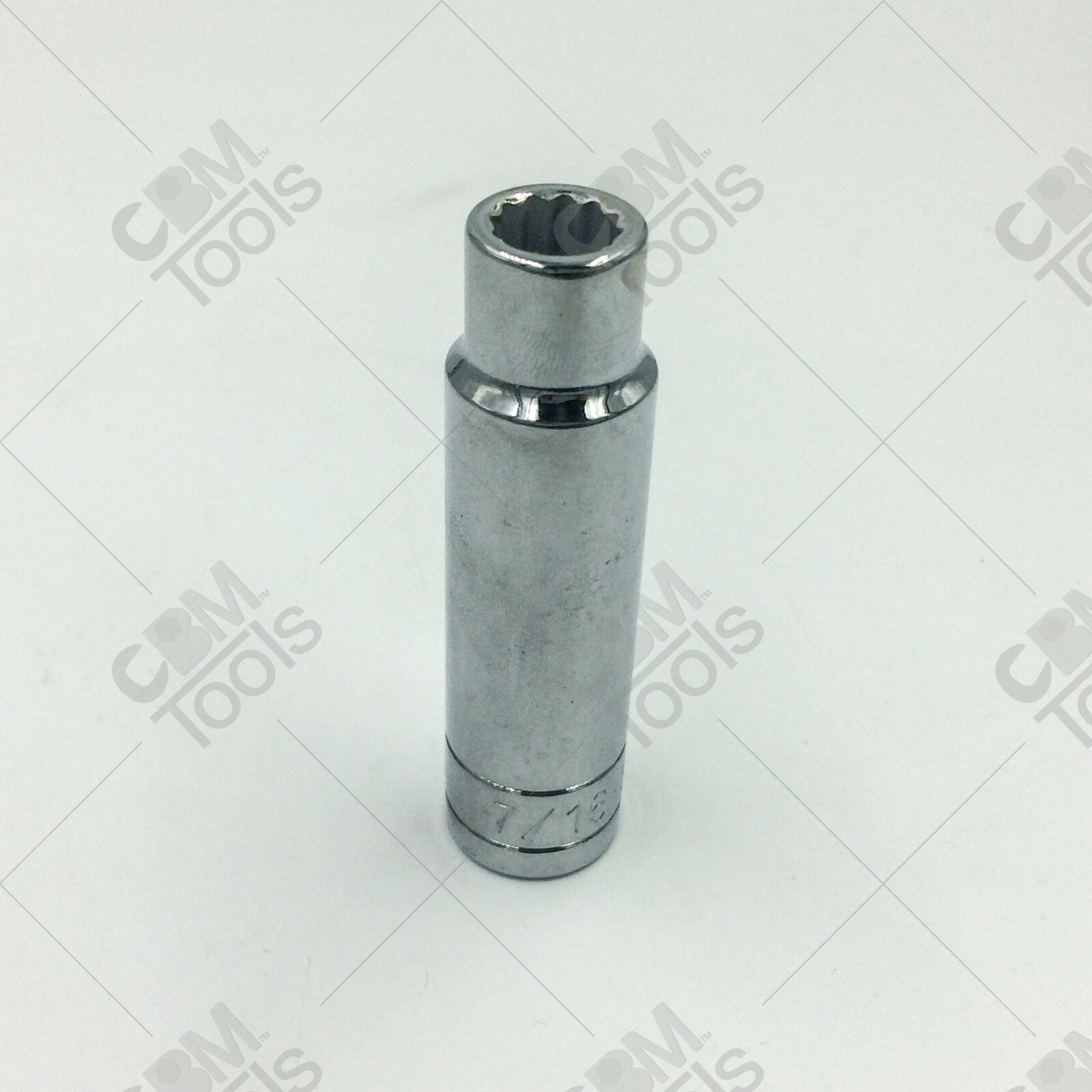 SK Hand Tools 40814 1/2 Inch Drive 7/16 Inch 12pt Deep Chrome SocketUSA Made