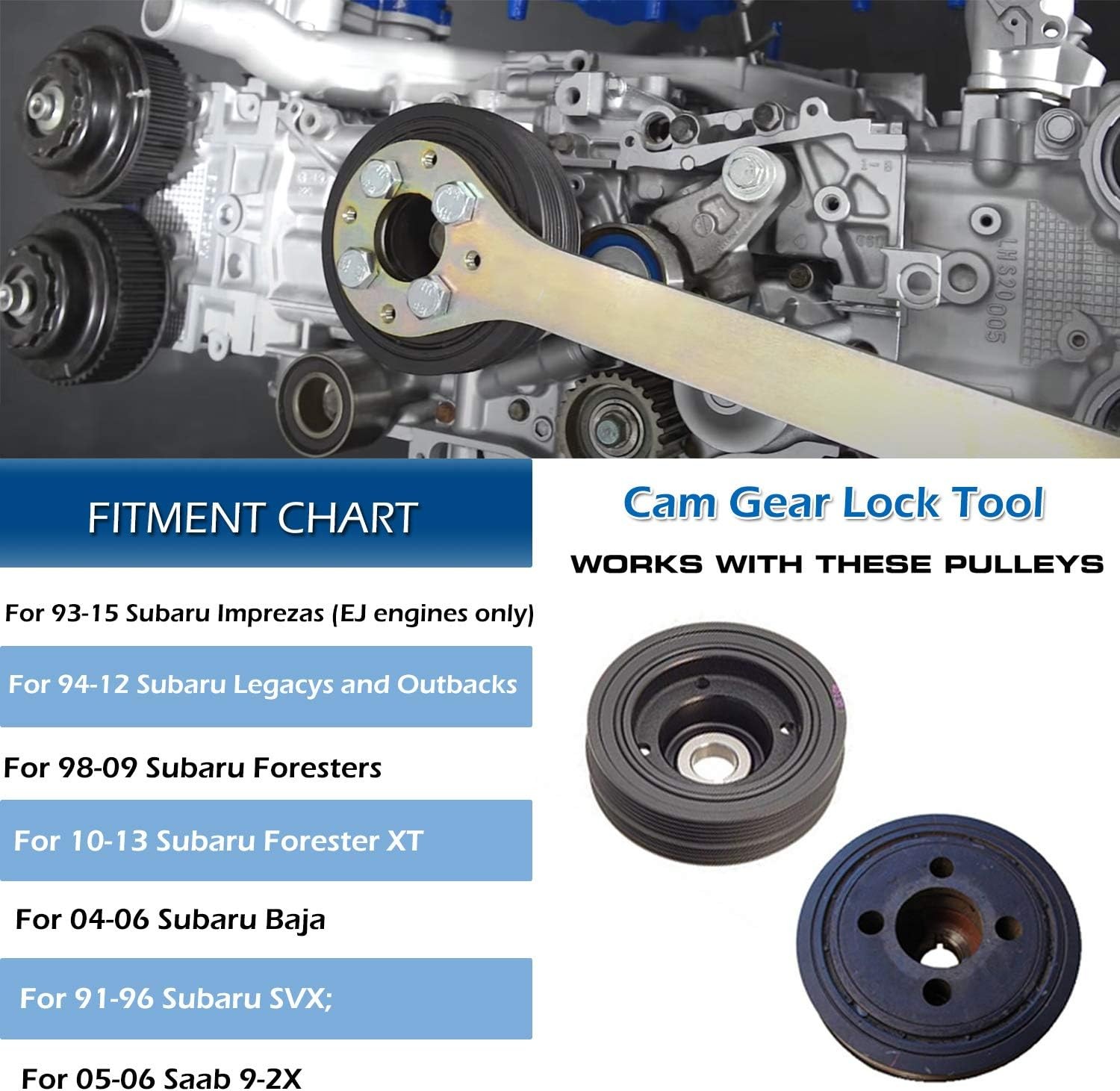 Intake/Exhaust Cam Sprocket Crank Pulley Wrench Gear Lock Tool For Subaru STD