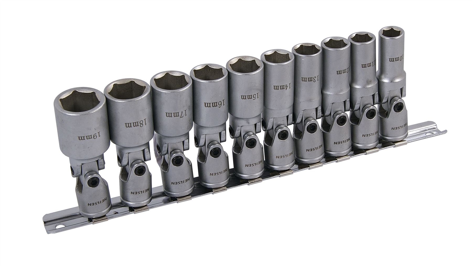 3/8″ Universal Wobble Joint Deep Socket Set 10, 12, 13, 14, 15, 16, 17, 18, 19mm