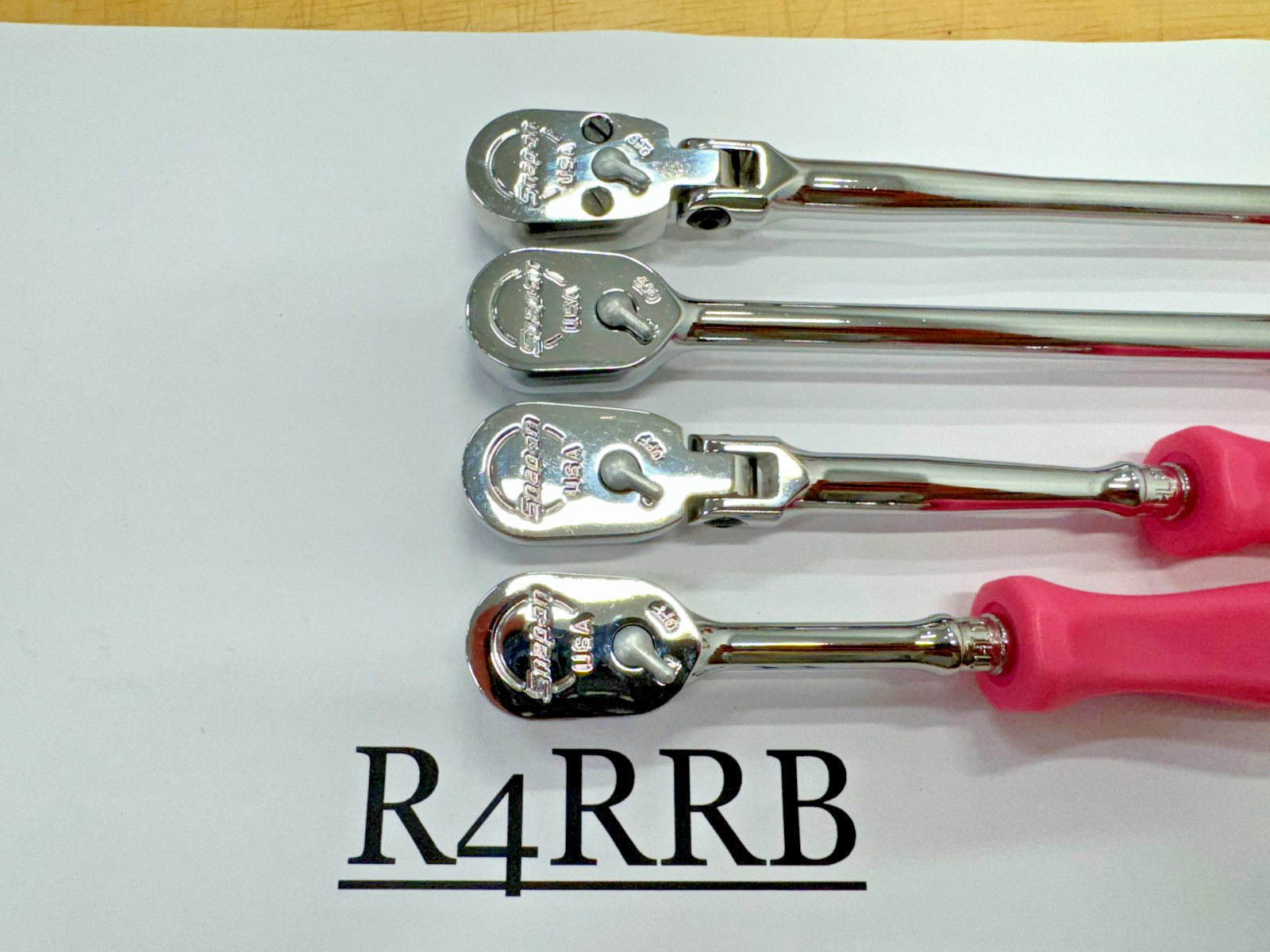Snap-on Tools USA NEW GUY MARTIN PINK 4pc 1/4″ Drive Assorted Ratchet Set RARE
