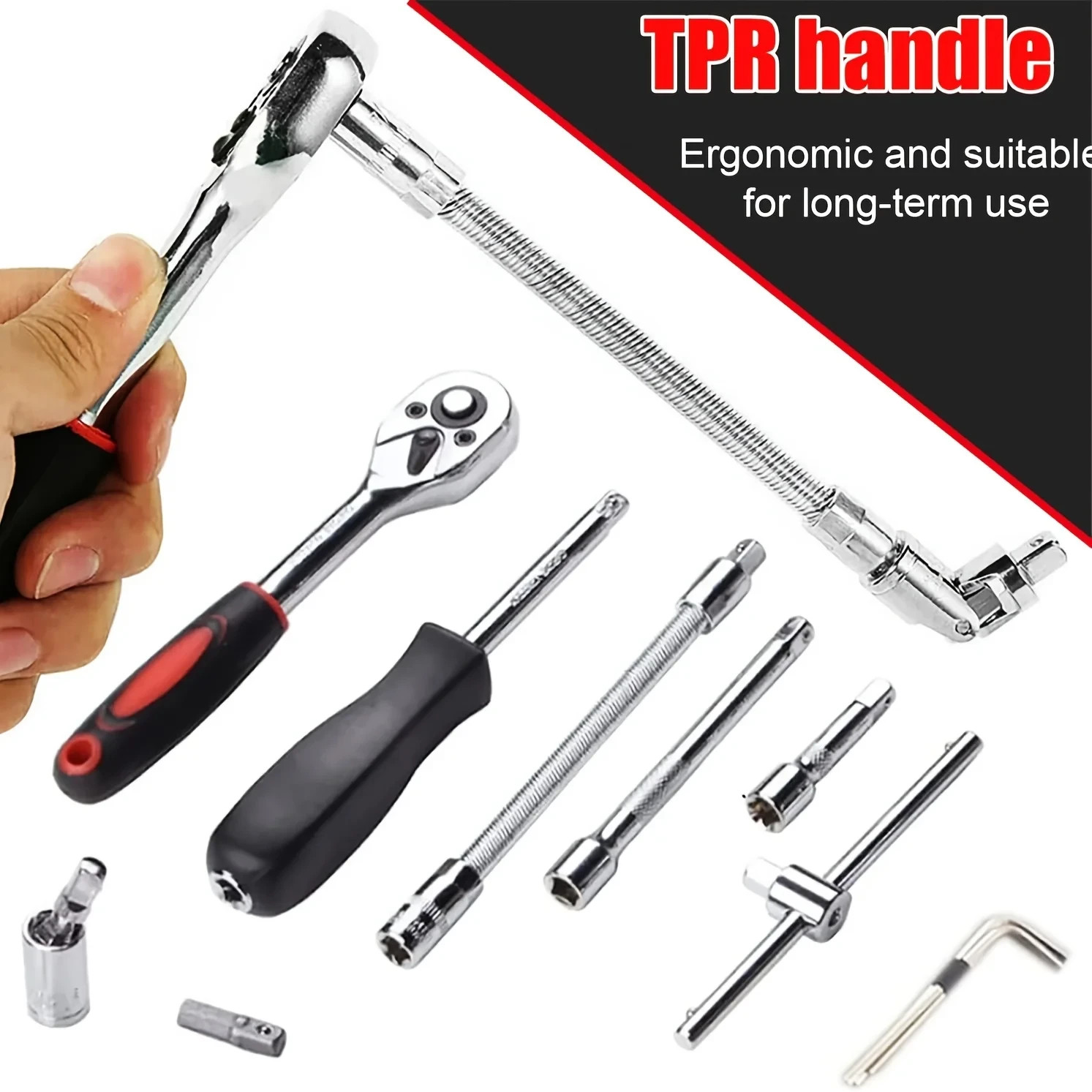 46Pcs 1/4″ Drive Mechanic Tool Kit Auto Repair Socket Set
