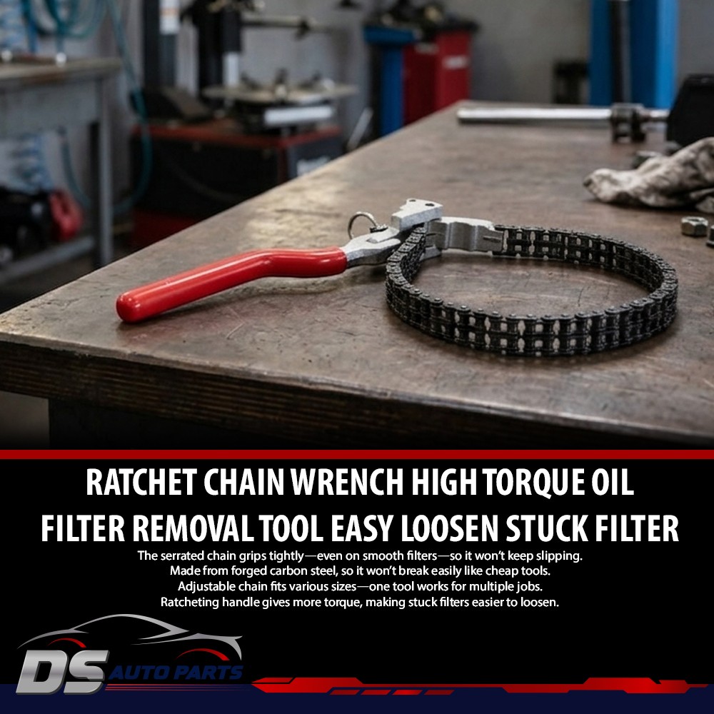 Heavy-Duty Ratcheting Chain Wrench Oil Filter Change Pipe Fittings 60-160mm
